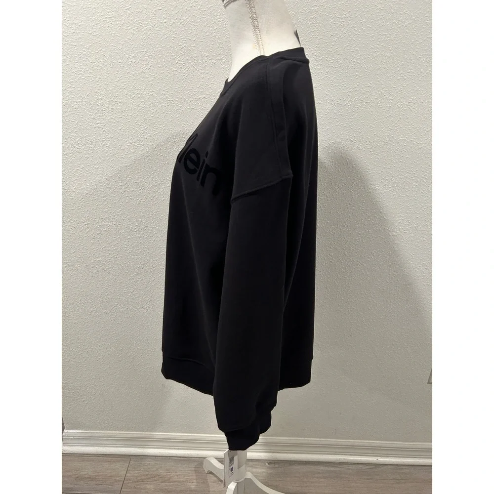 Calvin Klein Performance Womens Black Logo Crewneck Sweatshirt Pullover Top XXL - Picture 3 of 8